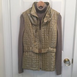 Peck & Peck NWT metallic gold, belted vest, size L